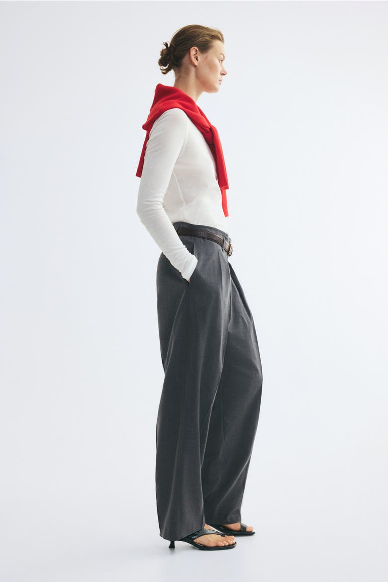 Dress Pants With Belt, Alternate, color, Dark gray