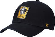 '47 Men's '47 Black Pittsburgh Pirates Logo Cooperstown Collection Clean Up Adjustable Hat