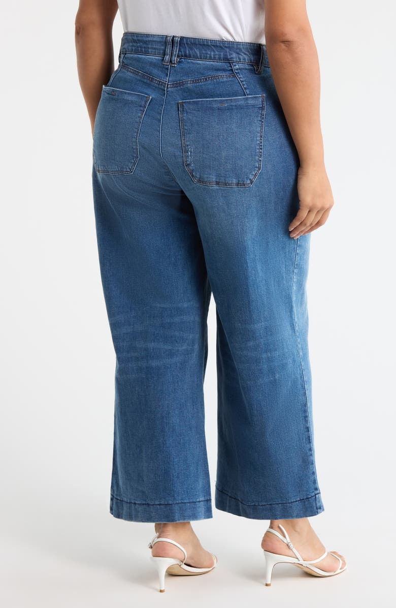 Wit & Wisdom Wyatt Skyrise High Waist Ankle Wide Leg Jeans, Alternate, color, Mid Blue Artisanal