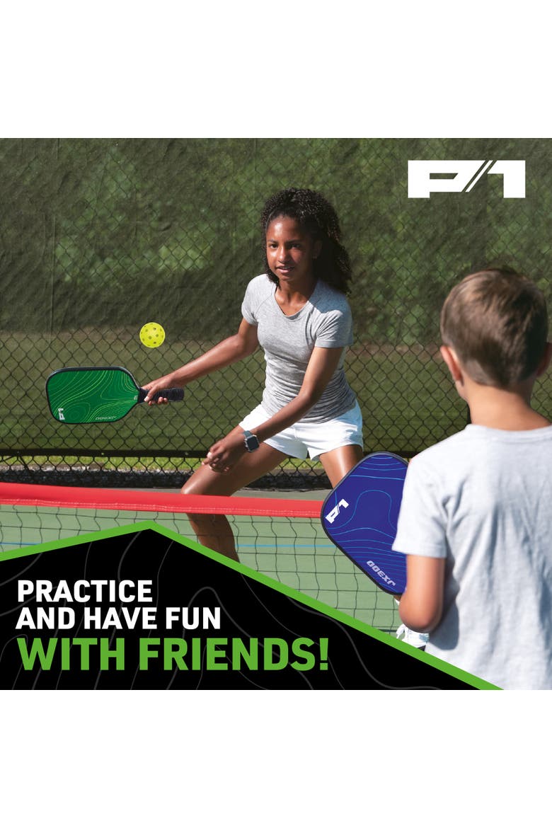 P1 Pickleball Starter Kit, Green & Blue, With Carry Bag, Family Game, Alternate, color, Multicolored