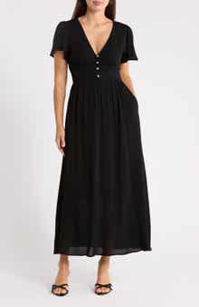 Flutter Sleeve Gauze Maxi Dress