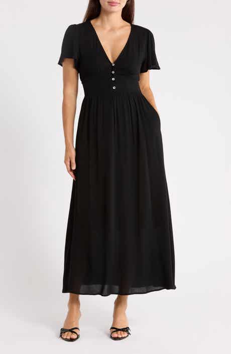 Flutter Sleeve Gauze Maxi Dress