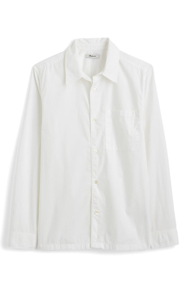 Madewell Straight Hem Button-Up Shirt, Alternate, color, White