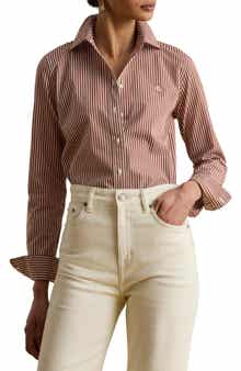 Classic Fit Stripe Cotton Broadcloth Button-Up Shirt