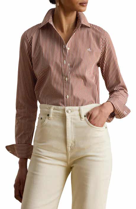Classic Fit Stripe Cotton Broadcloth Button-Up Shirt