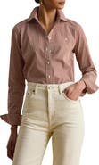 Lauren Ralph Lauren Classic Fit Stripe Cotton Broadcloth Button-Up Shirt