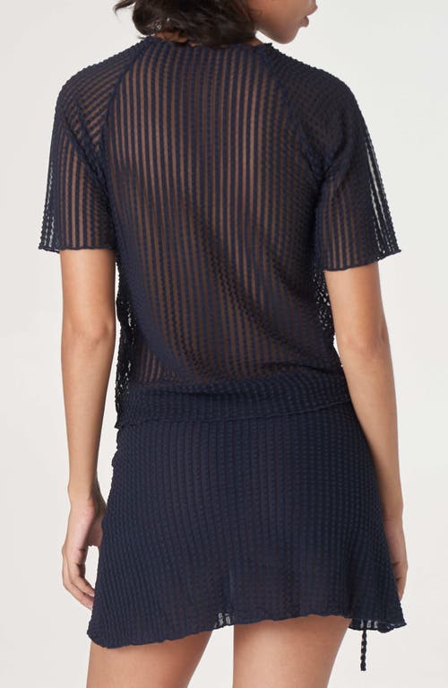 Find Me Now Addison Sheer Stripe Top In Black