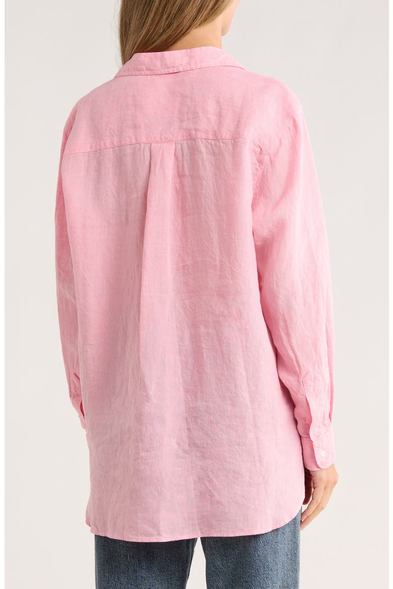 Joedy Boyfriend Linen Button-Up Shirt, Alternate, color, BUBBLEGUM PINK