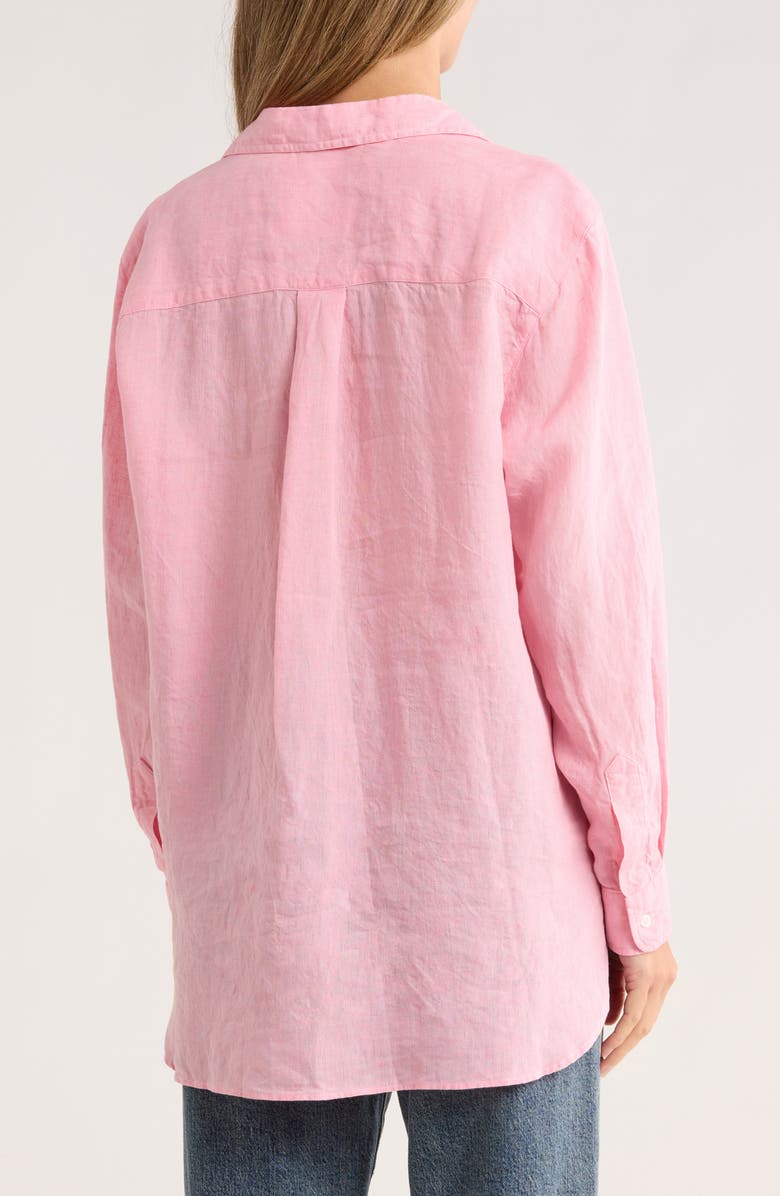 Frank & Eileen Joedy Boyfriend Linen Button-Up Shirt, Alternate, color, Bubblegum Pink