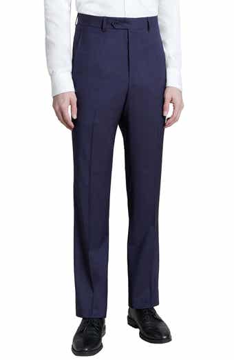 Santorelli Flat Front Stretch Wool Dress Pants