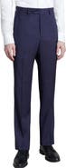 Santorelli Flat Front Stretch Wool Dress Pants