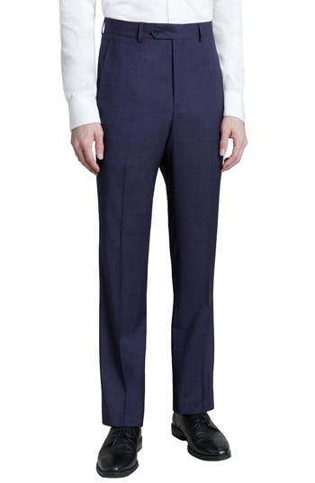 Santorelli Roma Broken Screen Regular Fit Dress Pants In Midnight