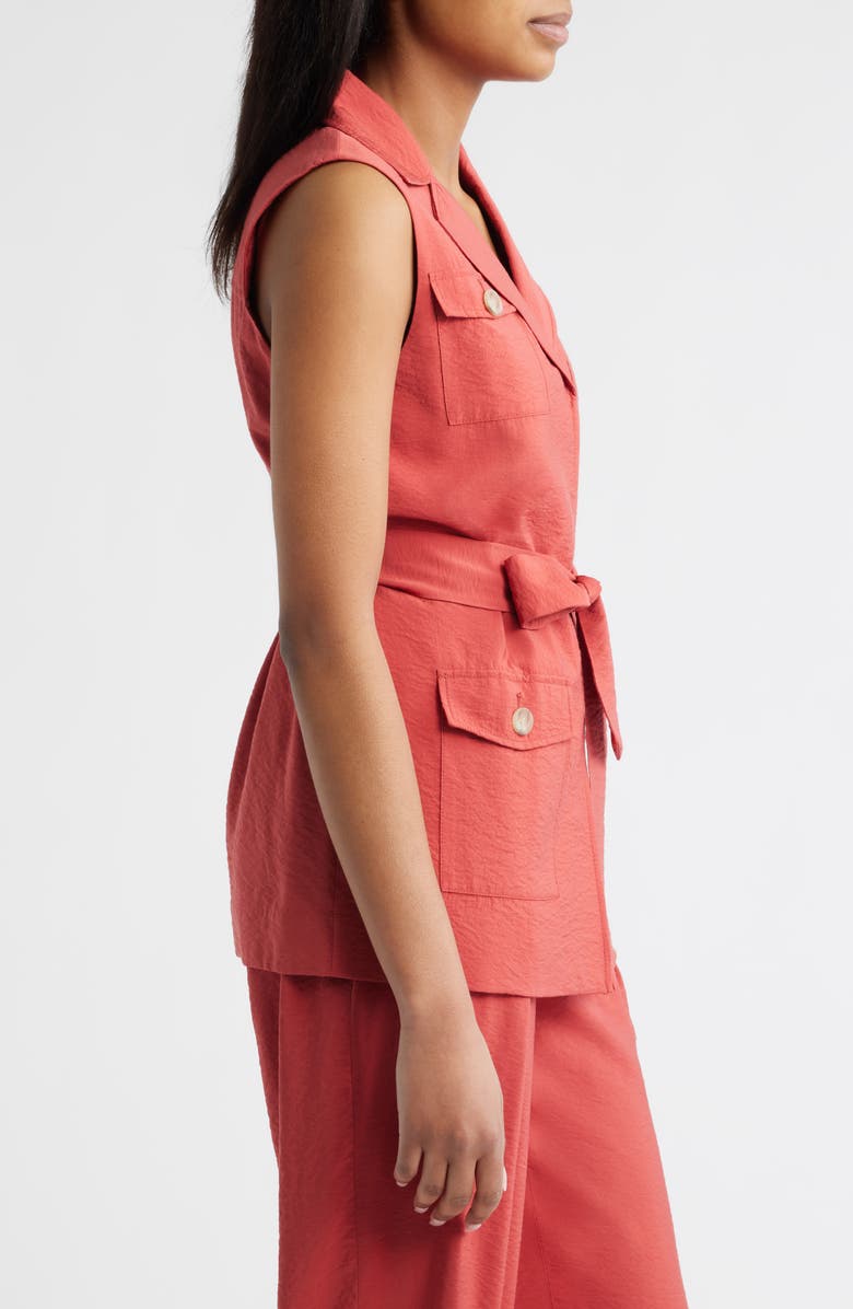 Anne Klein Textured Belted Vest, Alternate, color, 