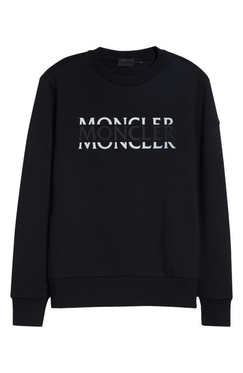 Moncler Logo Embroidered Sweatshirt In Black