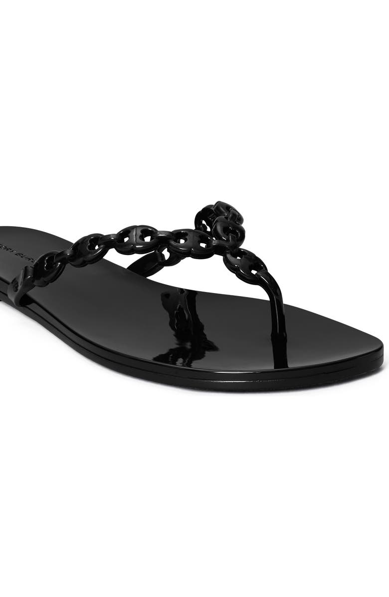 Tory Burch Gemini Link Jelly Flip Flop, Alternate, color, Black