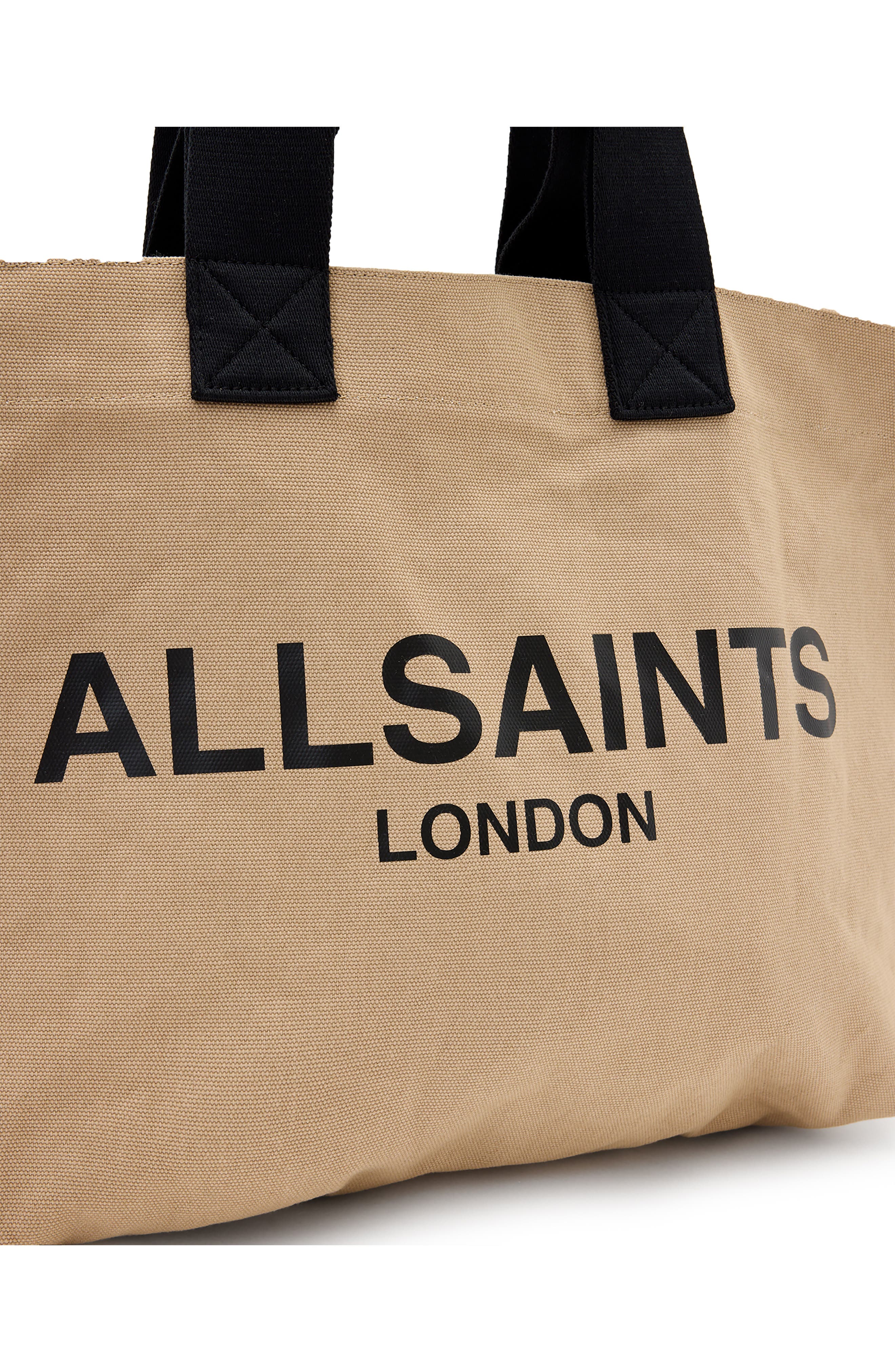 Ali Logo Cotton Canvas East/West Tote, Alternate, color, MINK BROWN