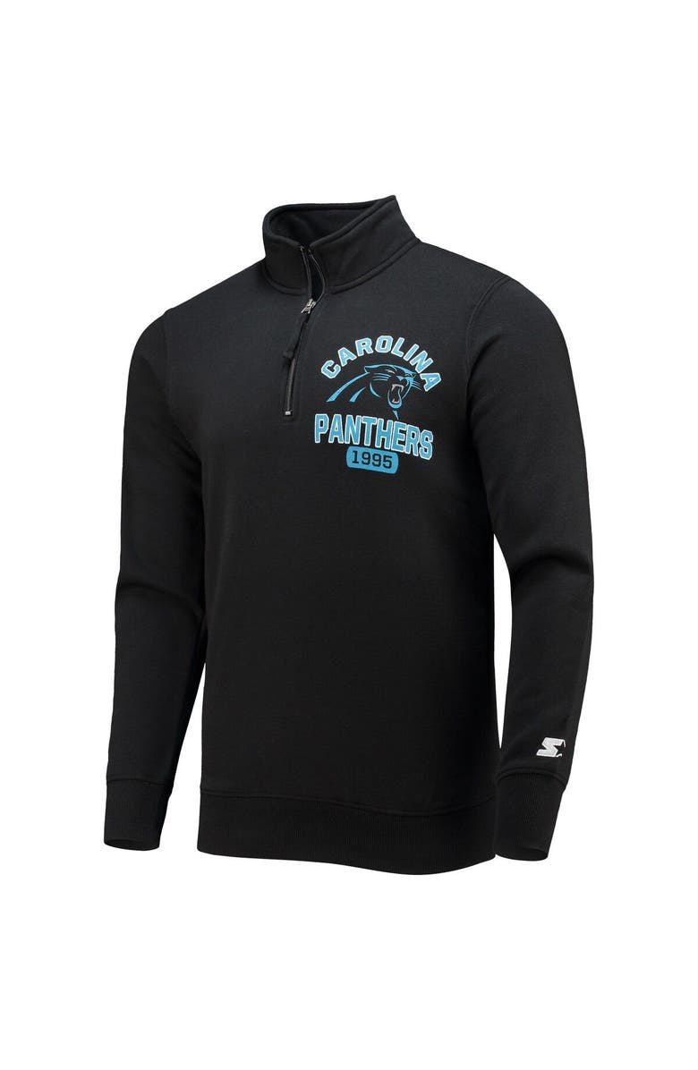 STARTER Men's Starter Black Carolina Panthers Heisman Quarter-Zip Jacket, Alternate, color, Black