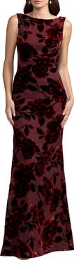 Mac Duggal Sleeveless Cowl Back Velvet Gown