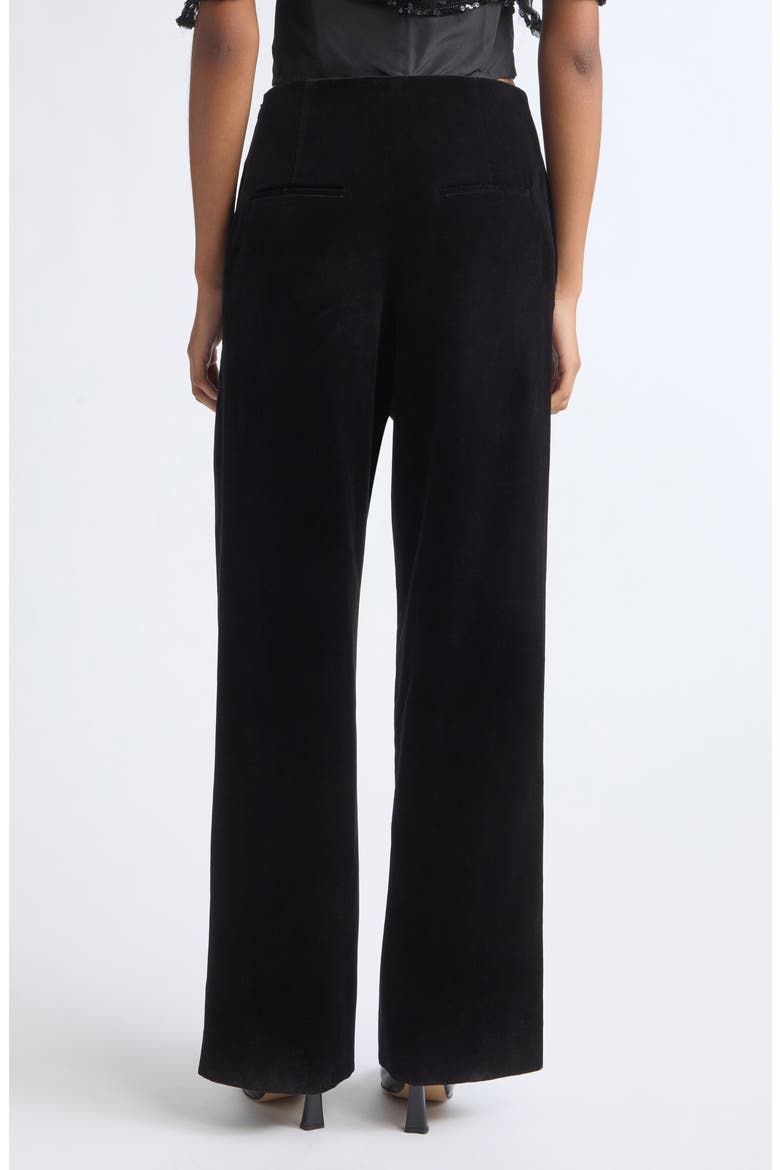 Wide Leg Cotton Velvet Pants, Alternate, color, BLACK