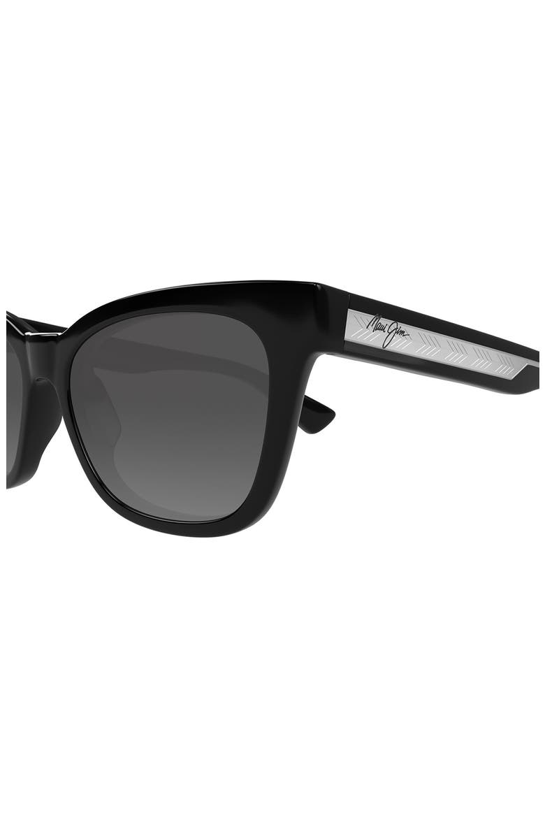 Hiwahiwa 54mm Gradient PolarizedPlus2® Rectangular Sunglasses, Alternate, color, SHINY BLACK LIGHT GREY
