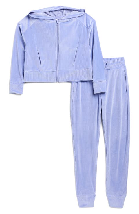 Kids' Rib Velour Castle Zip Hoodie & Joggers Set (Big Kid)