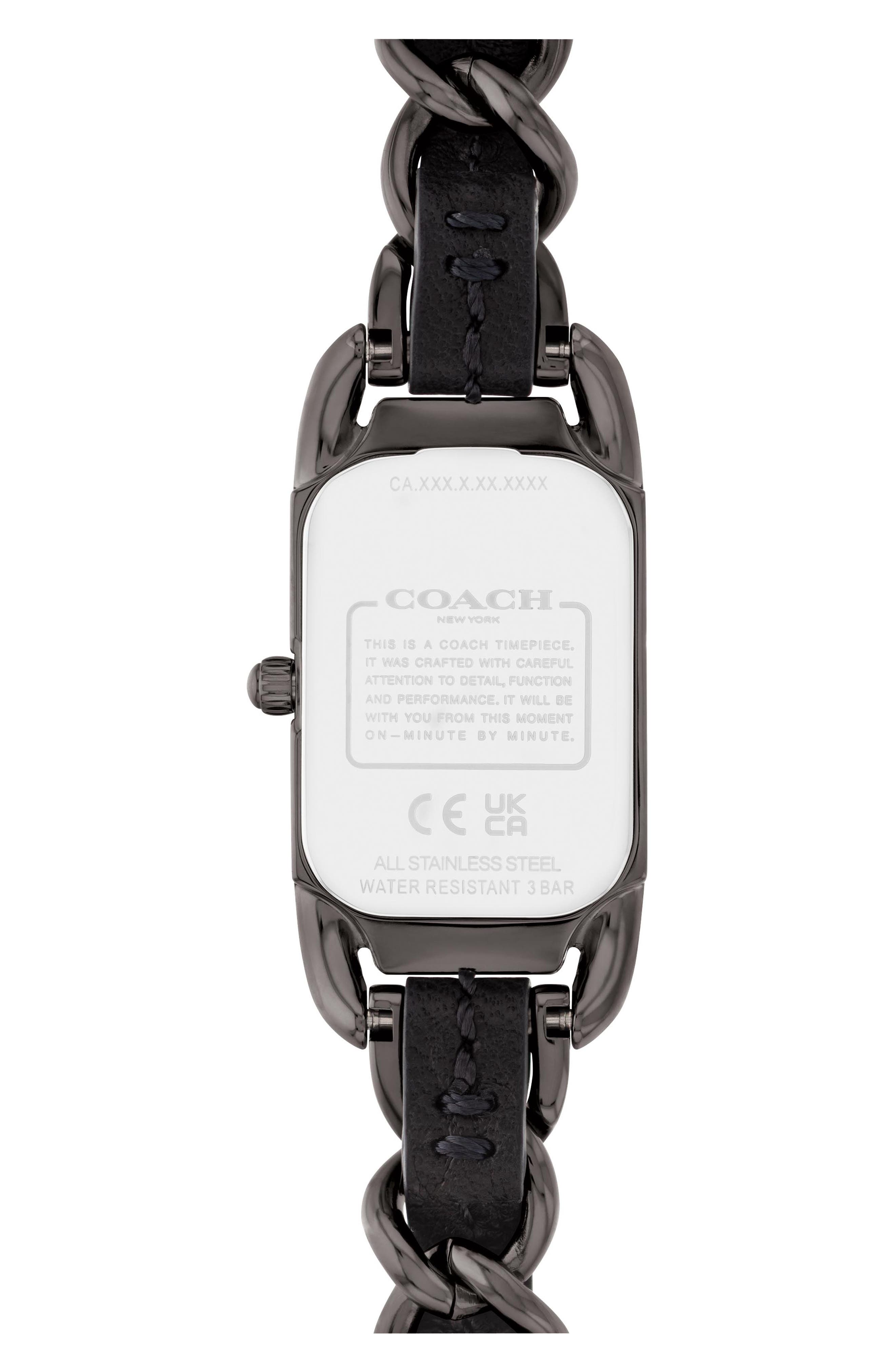 Coach Black and Silver Rectangular Dress Watch Coach Rectangle Analog Wristwatches for sale | eBay main image 2