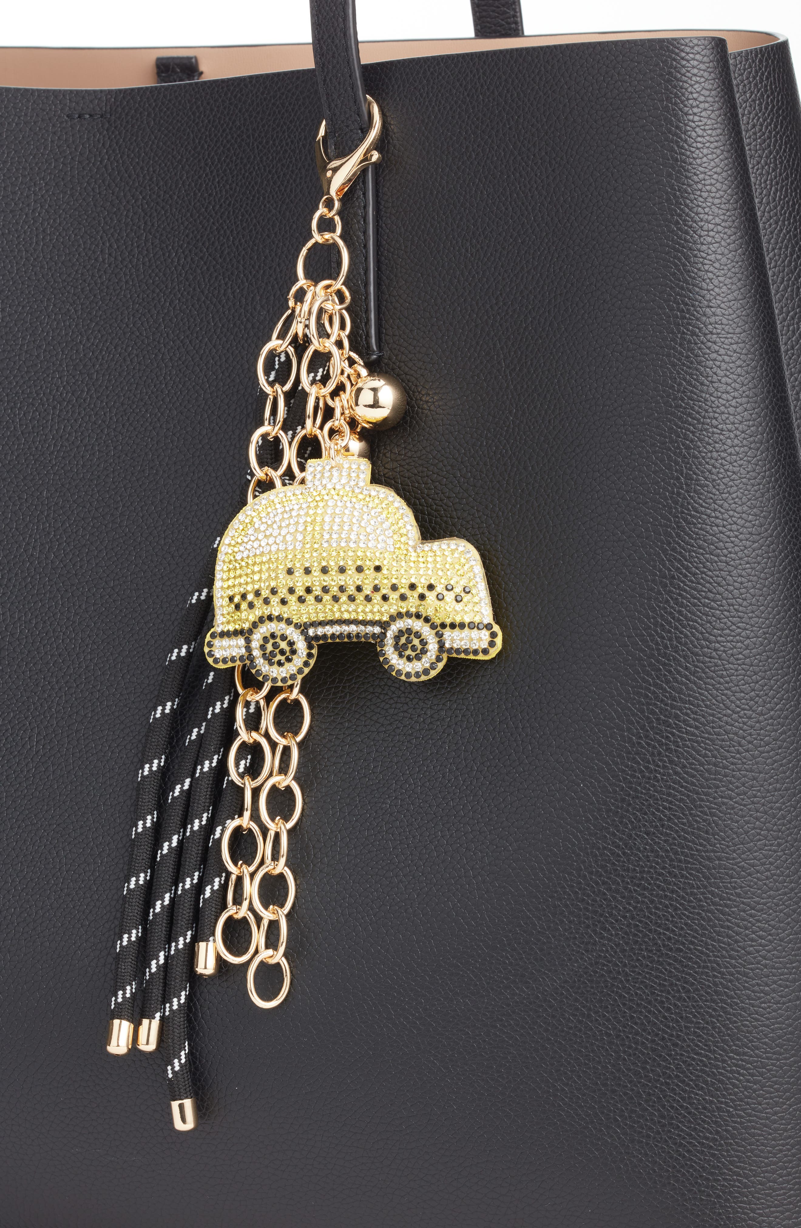 Taxi Bag Charm, Alternate, color, YELLOW MULTI- GOLD