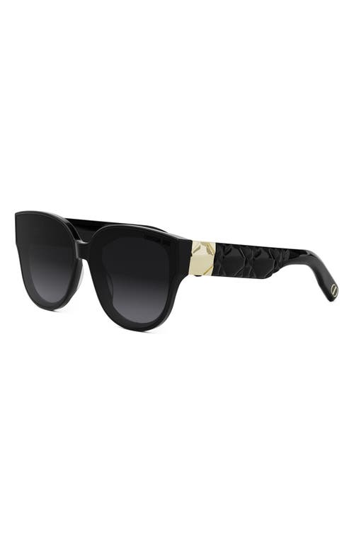 Dior Lady 95.22 R3i 64mm Oversize Round Sunglasses In Black