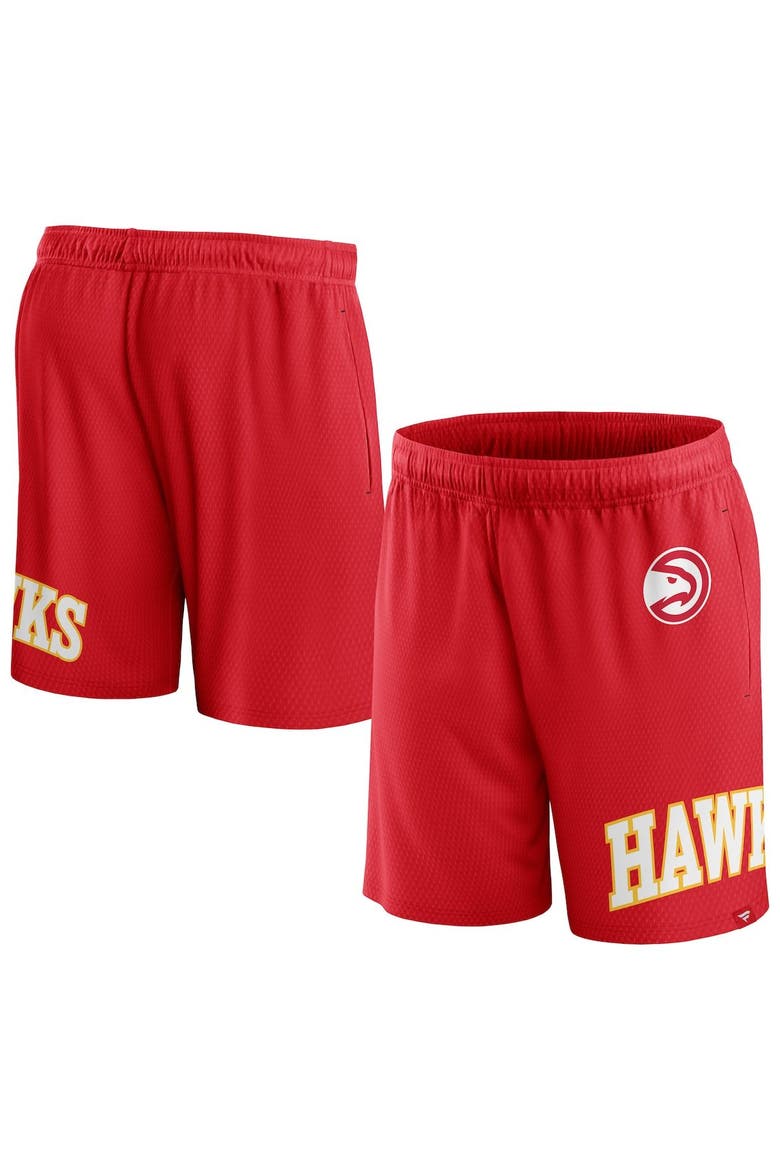 Men's Fanatics Branded Red Atlanta Hawks Free Throw Mesh Shorts, Main, color, Red