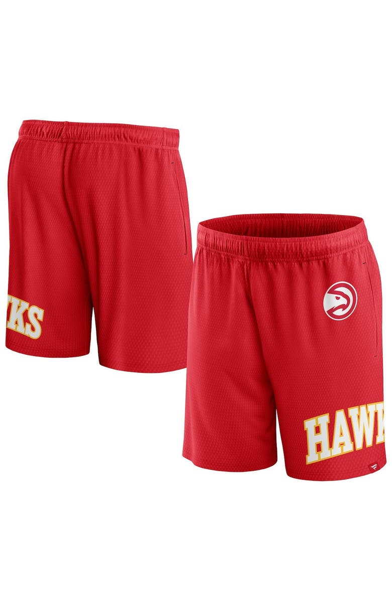 FANATICS Men's Fanatics Branded Red Atlanta Hawks Free Throw Mesh Shorts, Main, color, Red