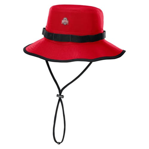 Nike Scarlet Ohio State Buckeyes 2025 Sideline Apex Boonie Bucket Hat In Red