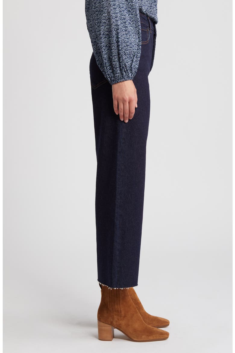 The Getty High Waist Raw Hem Crop Wide Leg Jeans, Alternate, color, MIDNIGHT BLUES RAW HEM