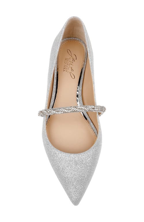Jewel Badgley Mischka Vana Pointed Toe Flat In Silver
