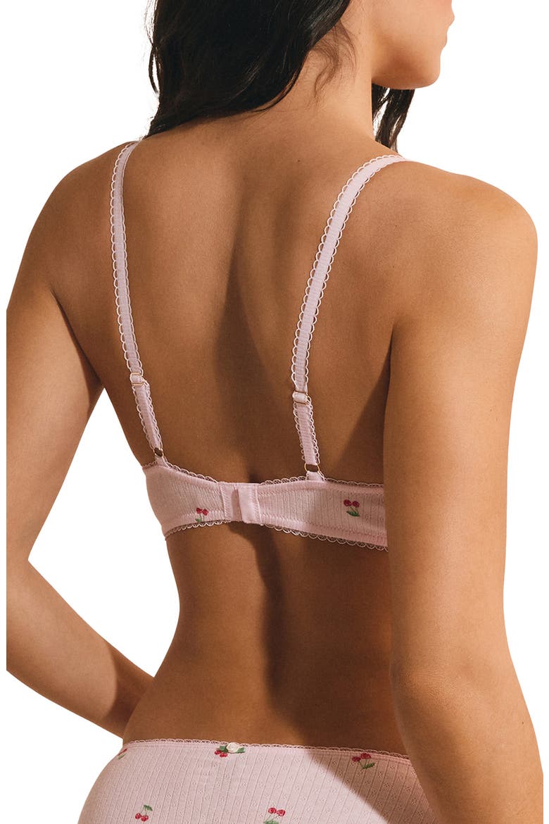 Sleepover Wireless Stretch Cotton Triangle Bra, Alternate, color, IMP FOND ROSE