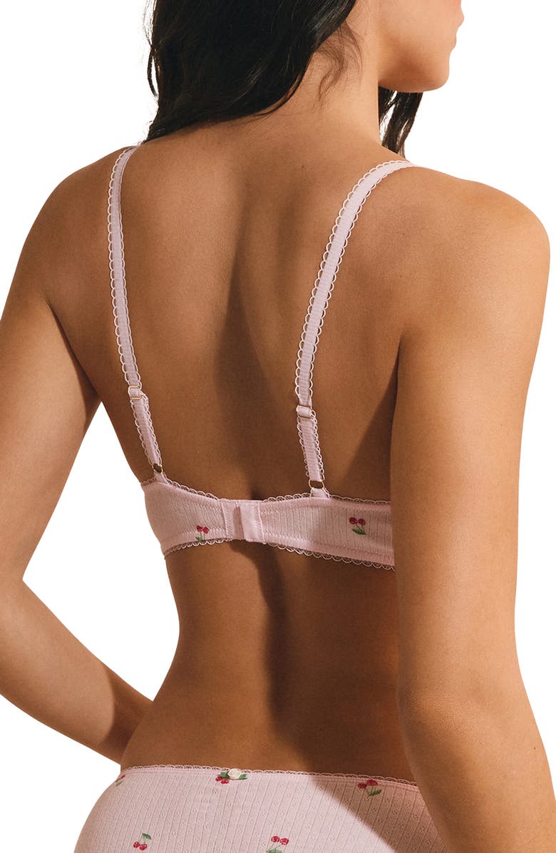 Etam Sleepover Wireless Stretch Cotton Triangle Bra, Alternate, color, Imp Fond Rose