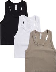 90 DEGREE BY REFLEX 3-Pack Seamless Crop Tanks