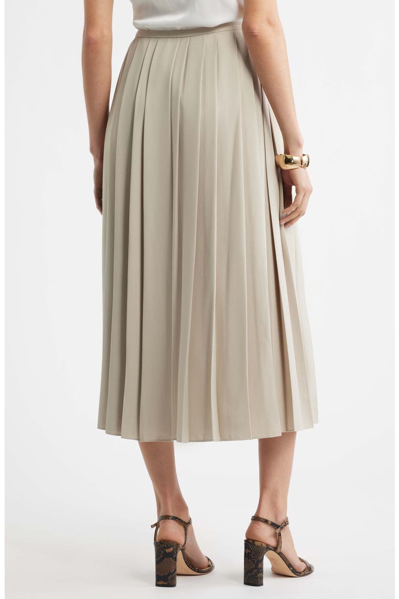 Pleated Midi Skirt, Alternate, color, TAN PLAZA