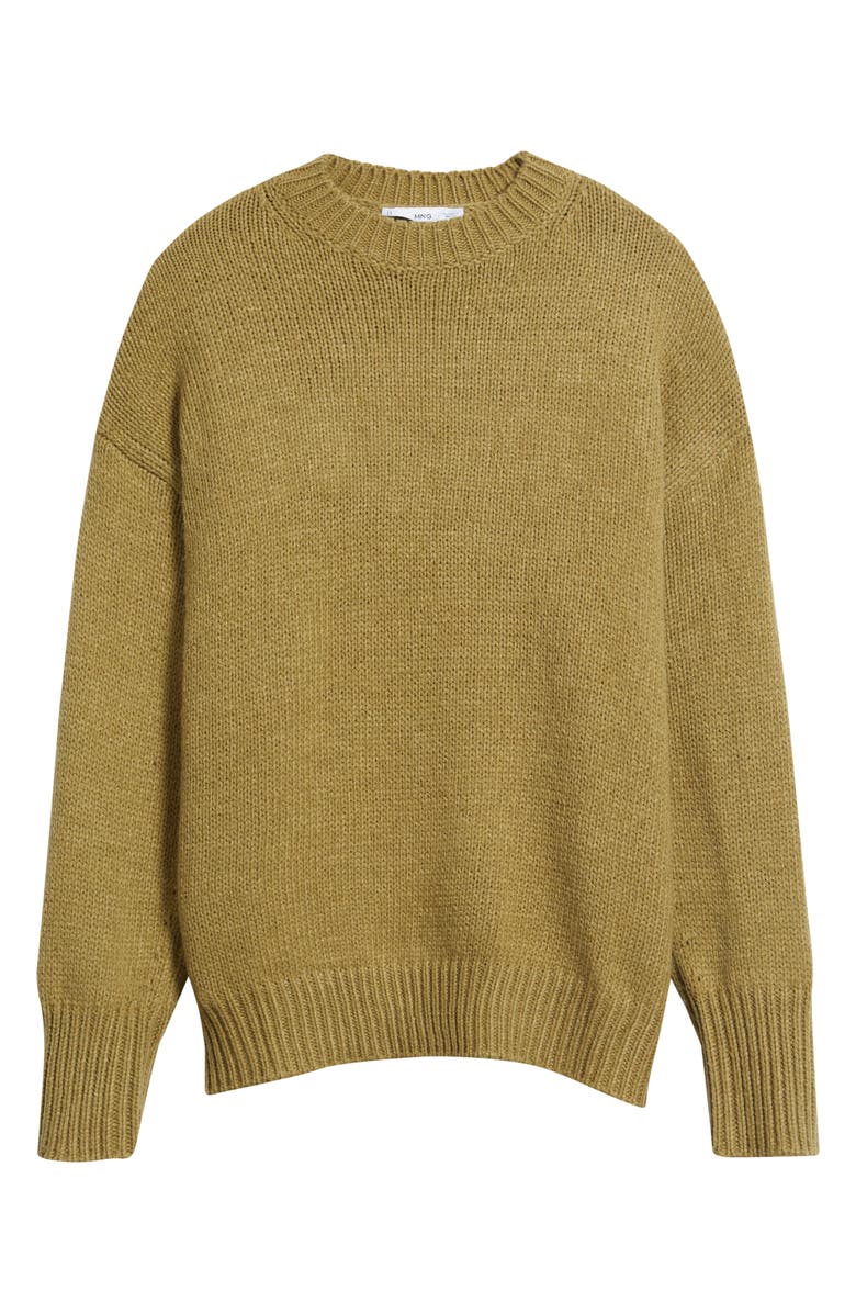MANGO Oversize Chunky Sweater, Alternate, color, Olive Green