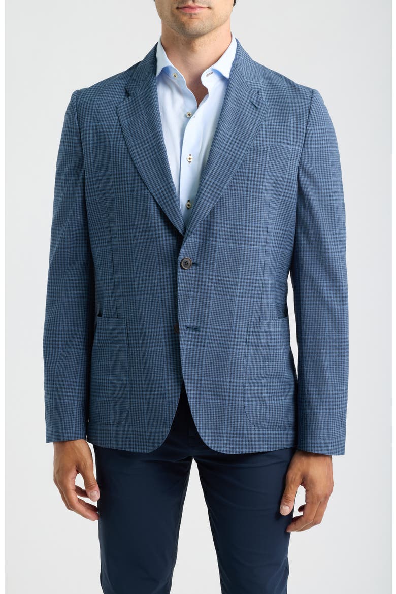 Plaid Wool, Silk & Linen Sport Coat, Main, color, GREYISH BLUE