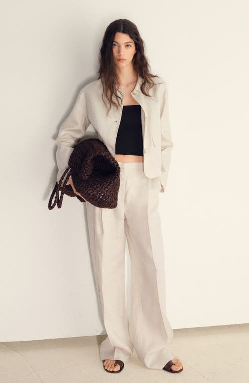 Mango Pleated Linen Pants