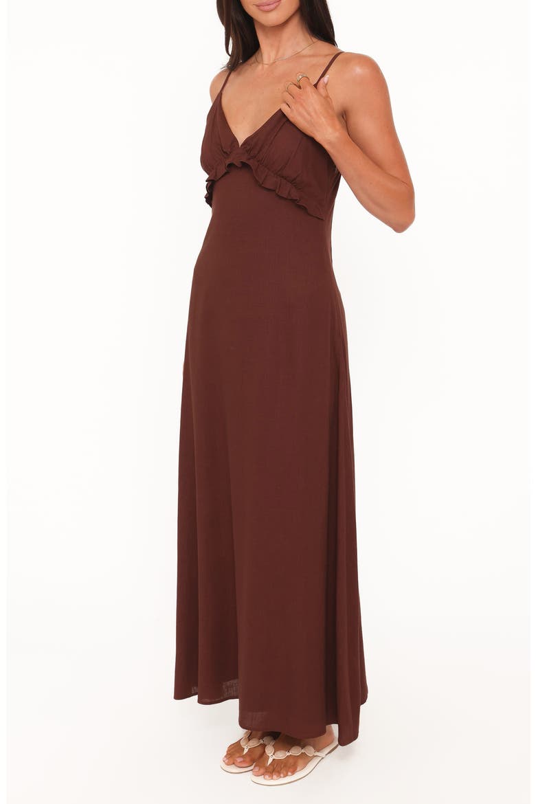 Lorella Midi Dress, Alternate, color, DARK BROWN