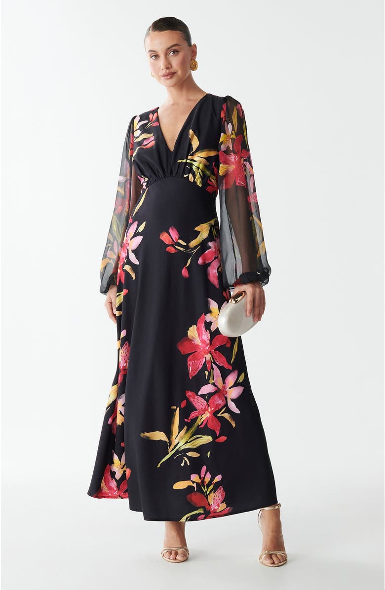 SAVEL Joannah Midi Dress, Alternate, color, Hibiscus Floral