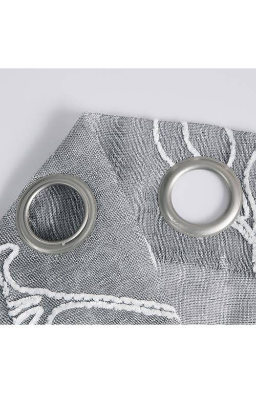 Dainty Home Set Of 2 Embroidered Sheer Curtain Panels In Gray