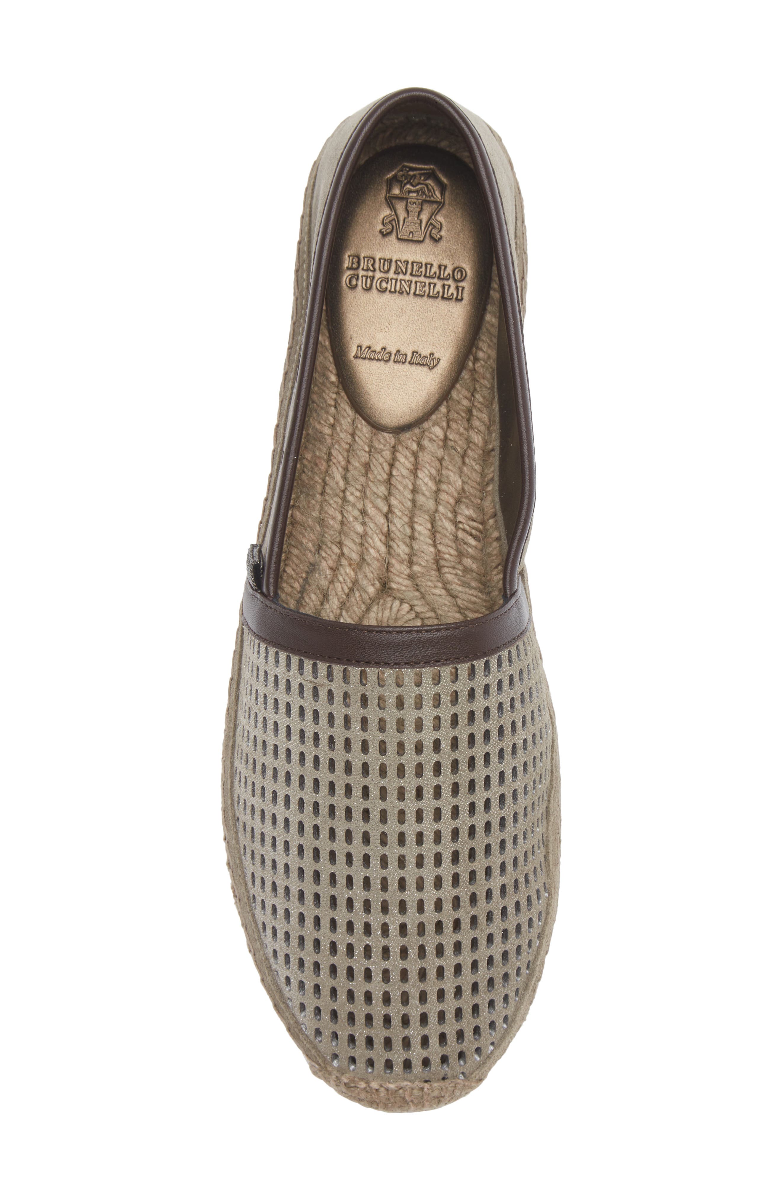 Brunello Cucinelli Perforated Espadrille, Alternate, color, C8850 Safari