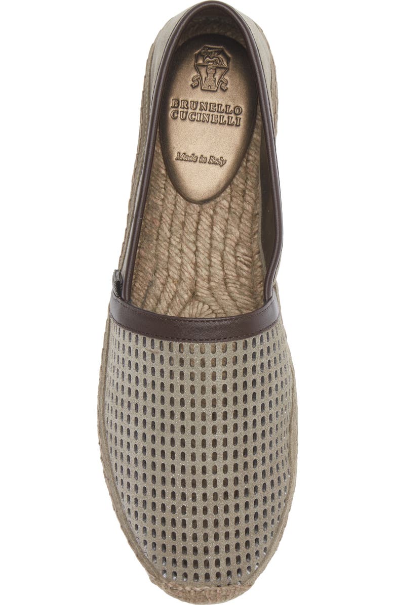 Brunello Cucinelli Perforated Espadrille, Alternate, color, C8850 Safari