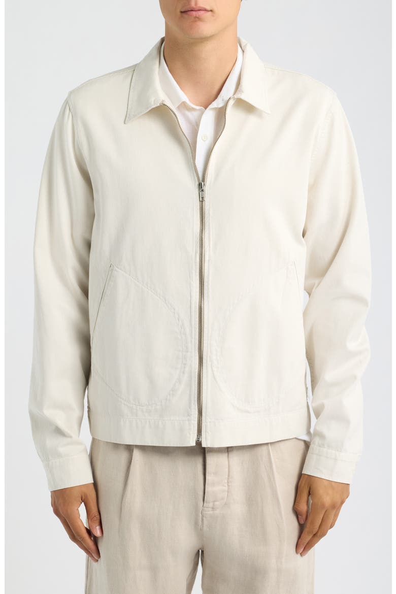 Organic Cotton Twill Zip Jacket, Alternate, color, WHITE