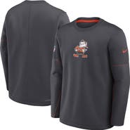Nike Men's Nike Charcoal Cleveland Browns Sideline Coaches Team Present Midweight Therma-FIT Sweatshirt