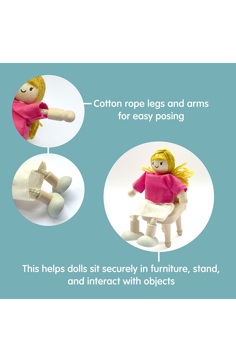 PlanToys<sup>®</sup> 4-Piece Doll Family, Alternate, color, Assorted