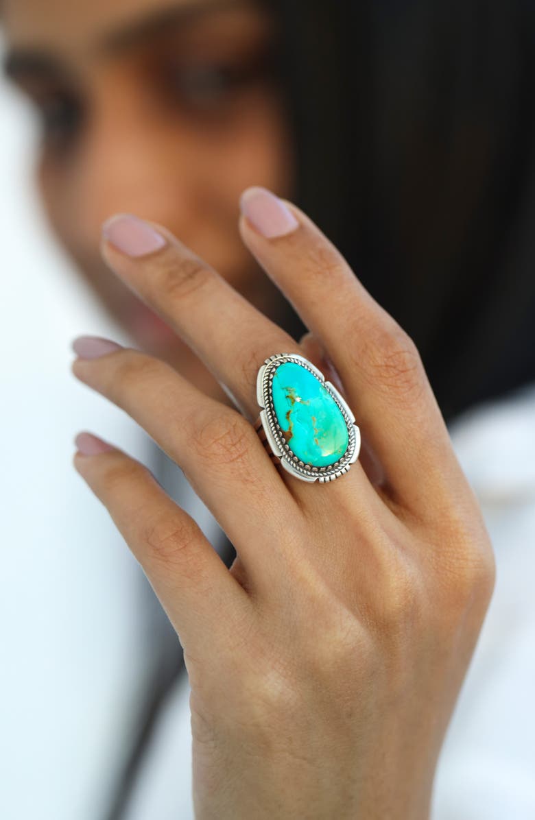 YS GEMS Sterling Silver Turquoise Ring, Alternate, color, Blue