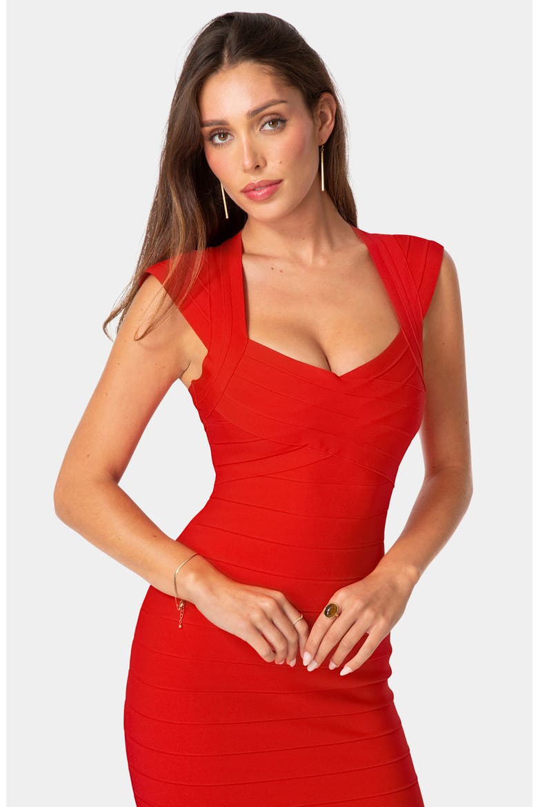 Cap Sleeve Bandage Minidress, Alternate, color, RED